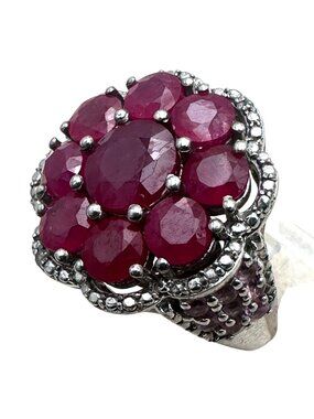 Chuck Clemency Ring Red Ruby Size 8 Designer Statement Jewelry
